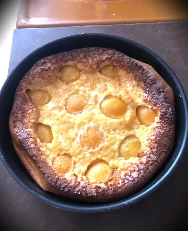 Flan aux pêches en sirop