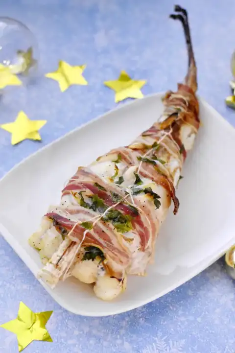 Rôti de lotte au lard