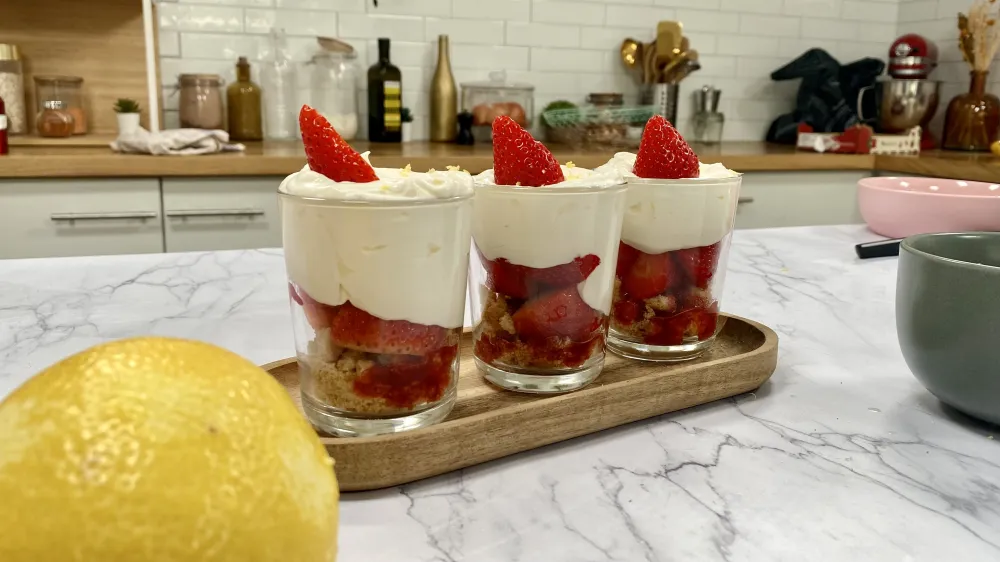 Trifle aux fraises, citron et mascarpone