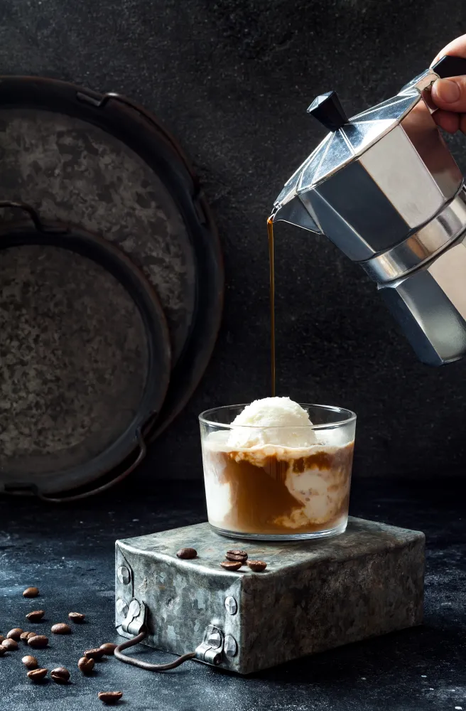 Affogato : café et glace vanille à litalienne