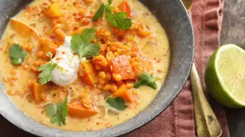 Ragoût indien aux lentilles et potiron