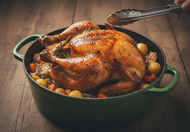 Chapon rôti en cocotte : la méthode pour une viande fondante