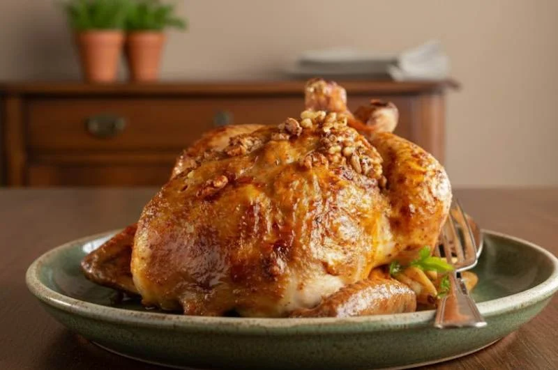 Dinde au whisky et aux noix