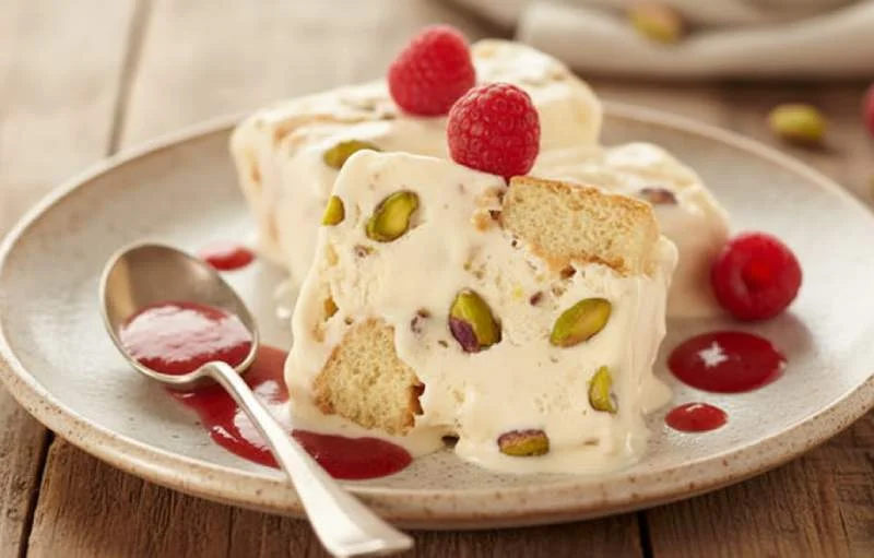 Nougat glacé aux framboises