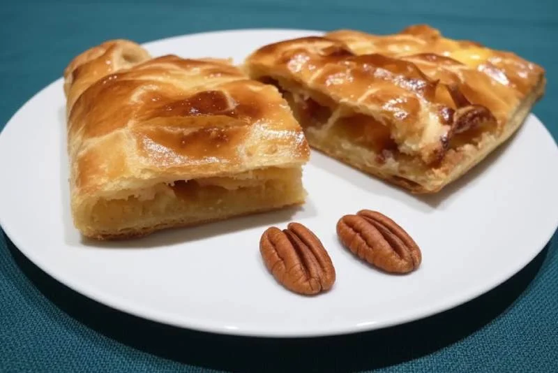Galette des rois feuilletée aux pommes fondantes, caramel salé et pécan