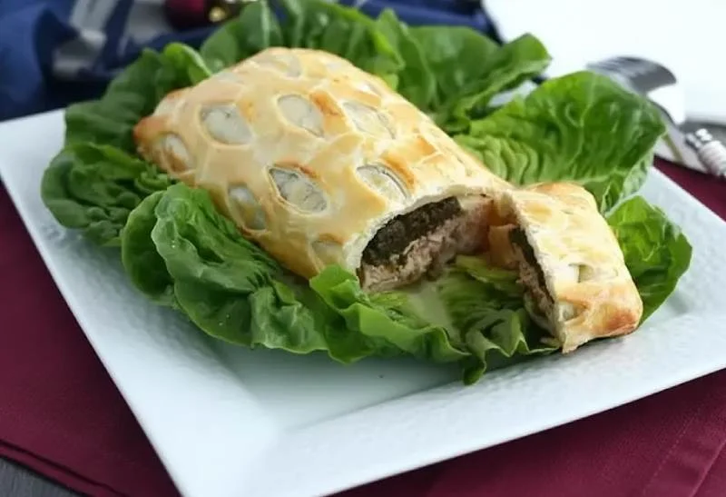 Saumon en croûte aux épinards et fromage mozzarella