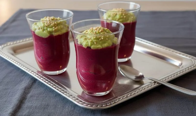 Verrine betterave rouge et avocat