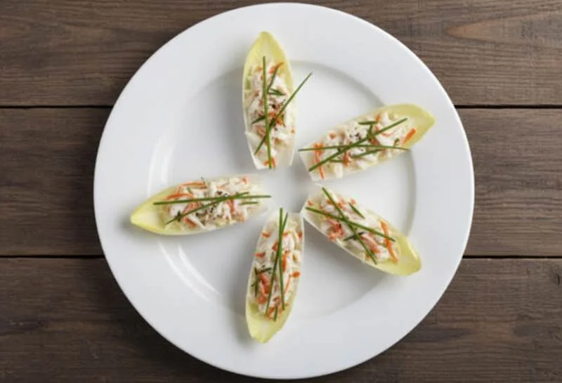 Endives au surimi, sauce crémeuse et légère