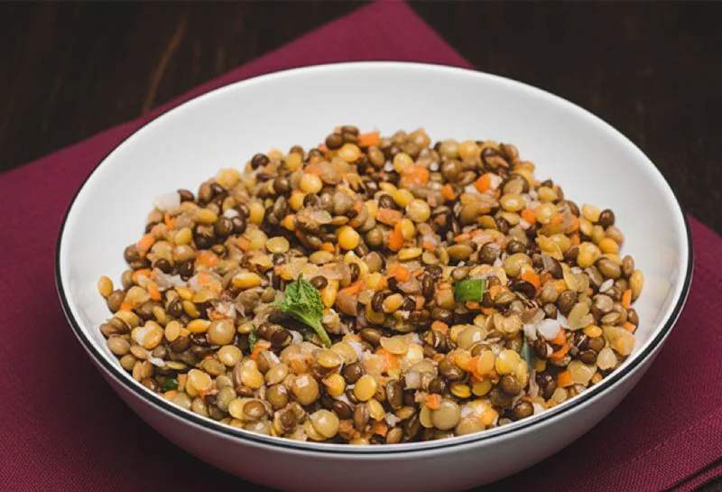 Légumineuses à la mexicaine: salade de lentilles et pois chiches
