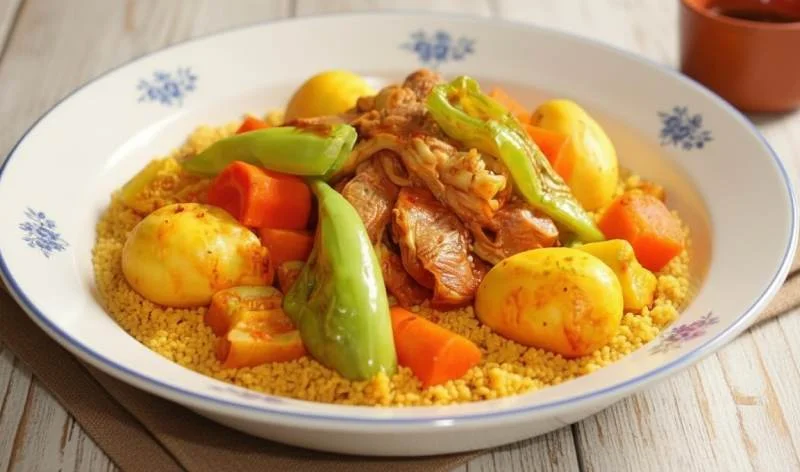 Couscous tunisien mijoté au couscoussier, façon grand-mère