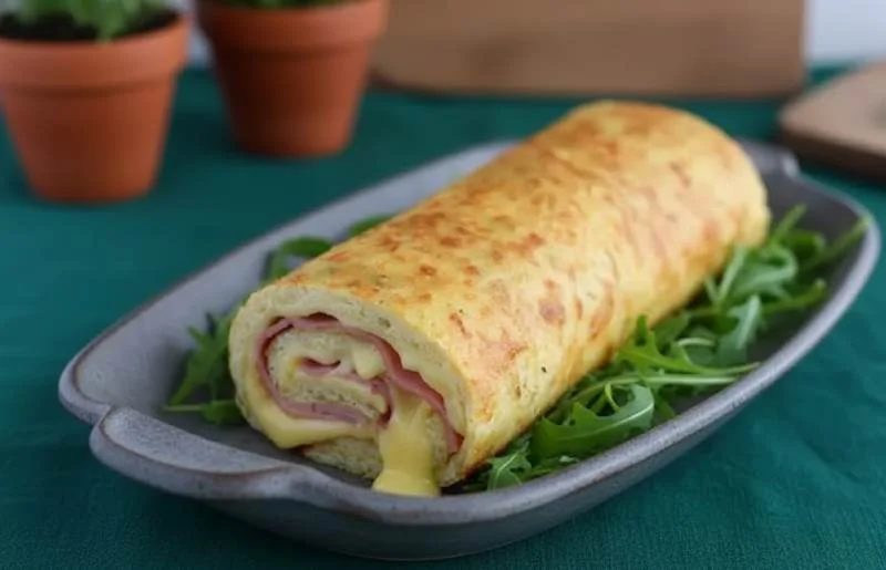Délice de pommes de terre roulé à la raclette et jambon