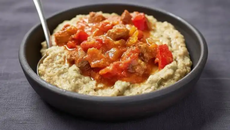Ragoût d'agneau à la purée d'aubergines