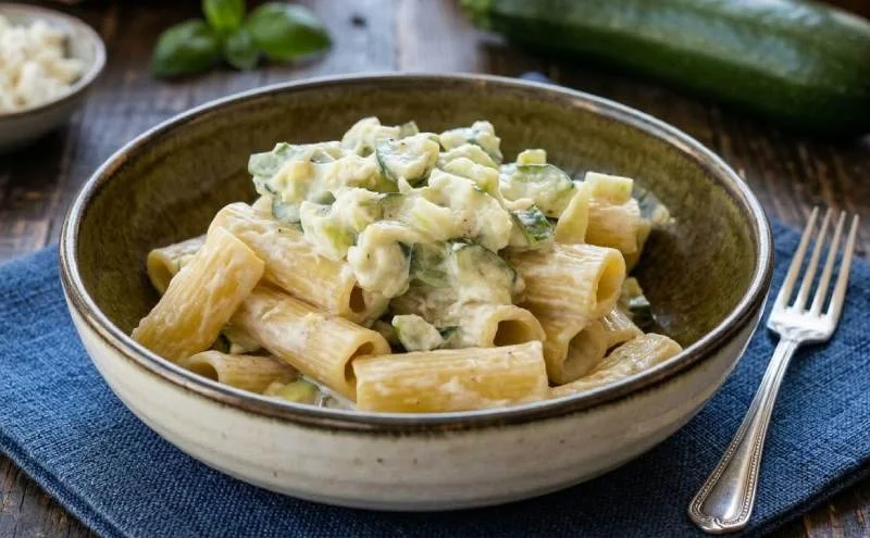 Pâtes végétariennes aux courgettes à la sauce crémeuse – Recette facile