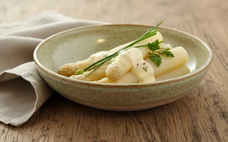 Asperges blanches et sauce mousseline légère