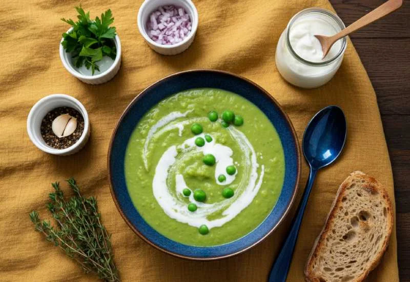 Velouté de Petits Pois : La Recette Onctueuse et Facile qui Réchauffe et Régale à Chaque Fois