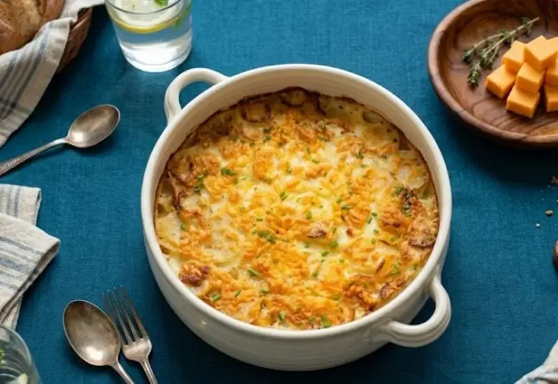 Gratin de pommes de terre à la crème et au cheddar