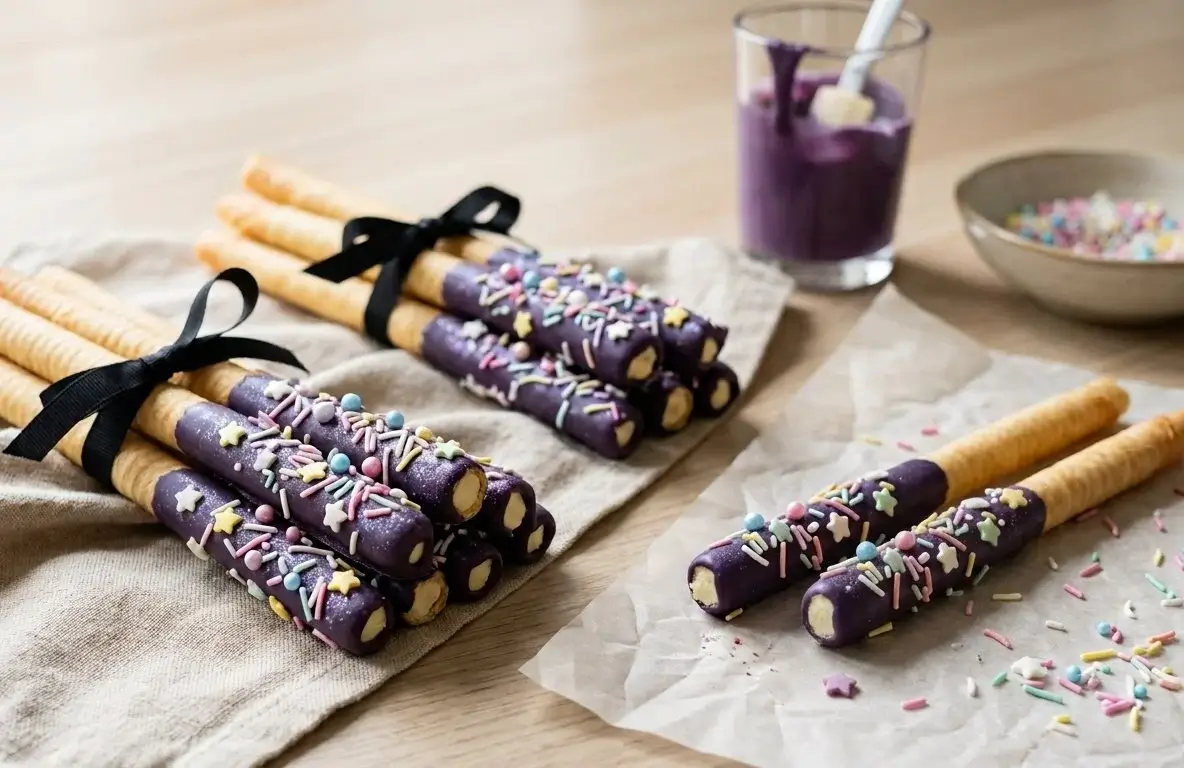 Baguettes magiques de sorcière violettes