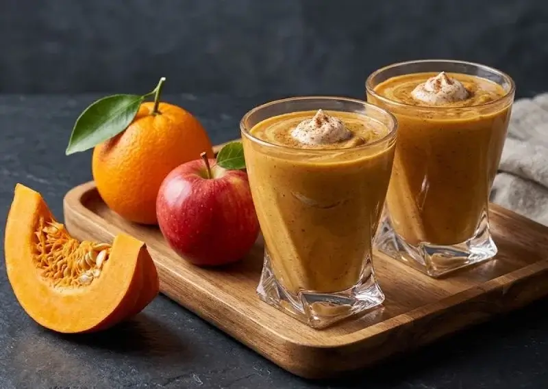Smoothie d’automne au potiron, orange, pomme et miel