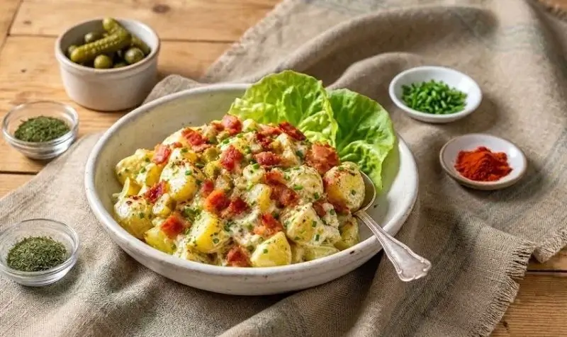Salade tiède de pommes de terre au bacon