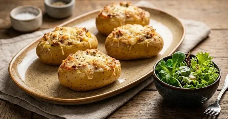 Pommes de terre farcies à la saucisse, version Airfryer